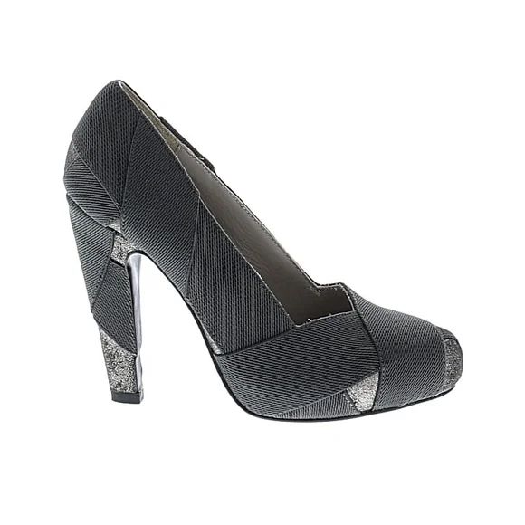 UNITED NUDE Black Leather & Cloth 4" Heel Pump Shoes Sz 5.5/6 - Picture 1 of 9